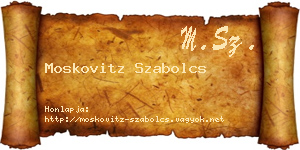 Moskovitz Szabolcs névjegykártya
